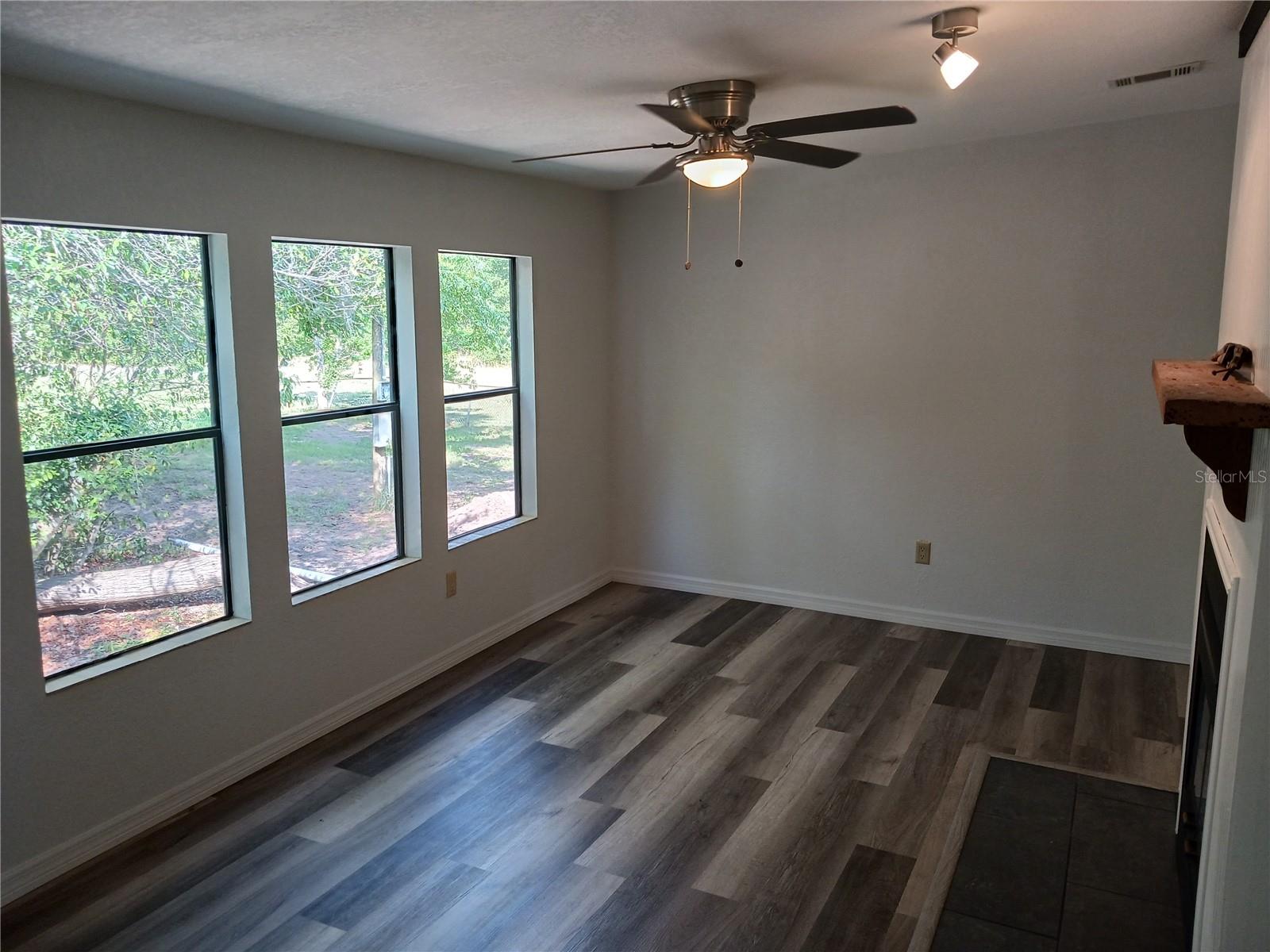 Bonus room overlooking large back yard.