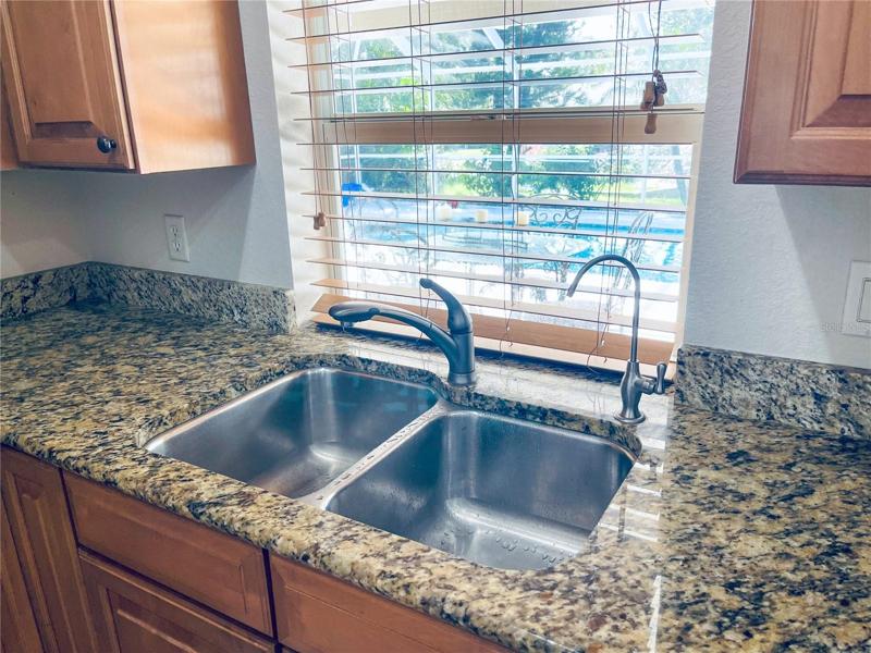 Sink and granite counters