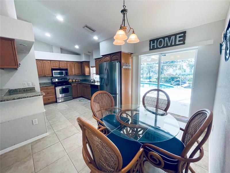 Eat in area in front of slider w/ view of Kitchen