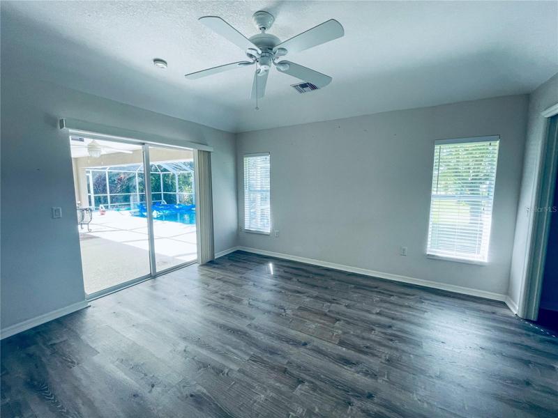 Master Bedroom View of Pool and Slider