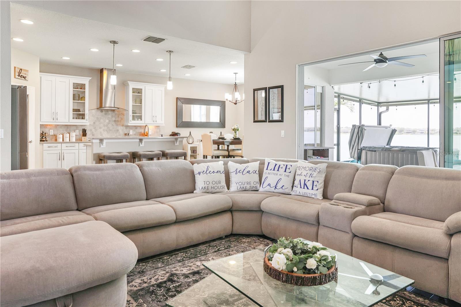 Living room with View to Kitchen &amp; Kitchen Nook