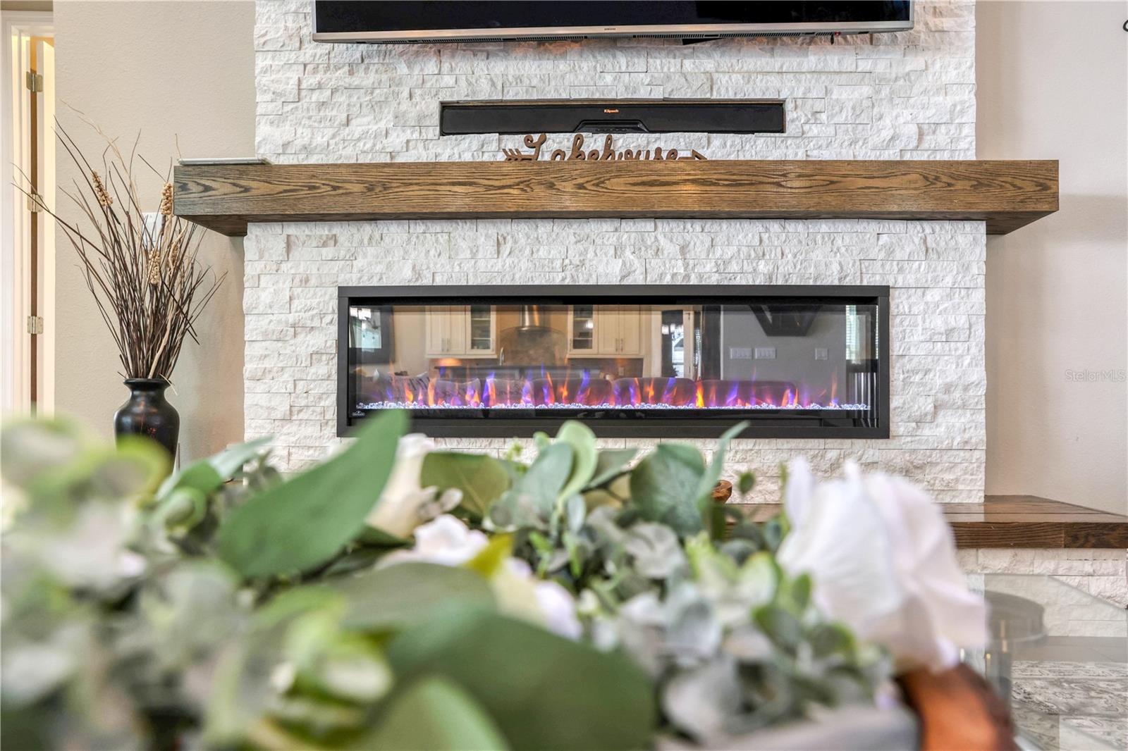 Custom Electric Fireplace in Living Room