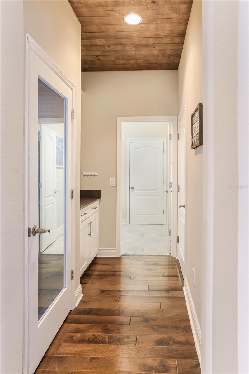 Entrance to Sauna (left) and Laundry Room