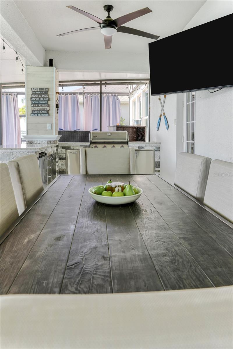 Outdoor Dining on Enclosed Back Porch