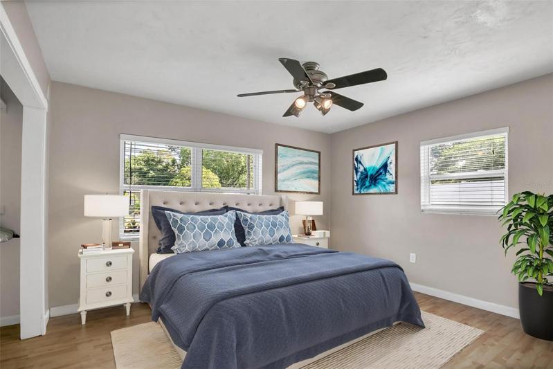 Visually staged bedroom 1