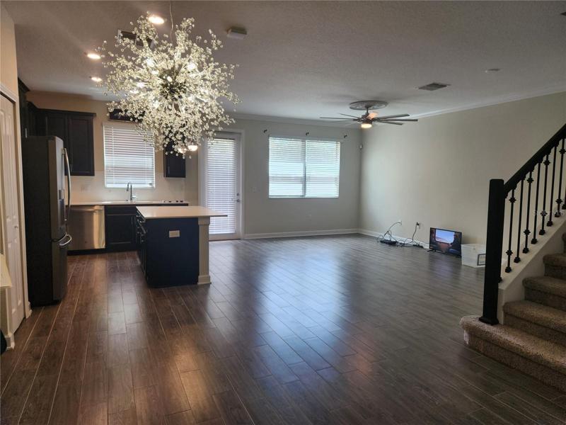 open space-dining/living/kitchen