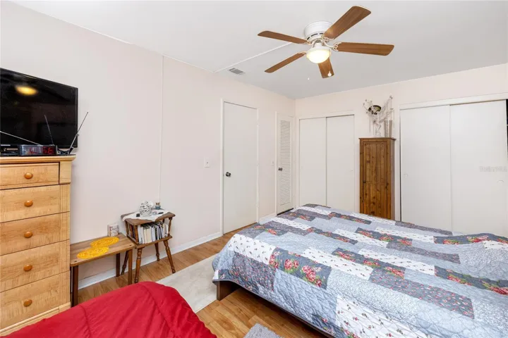 Master bedroom with two closets