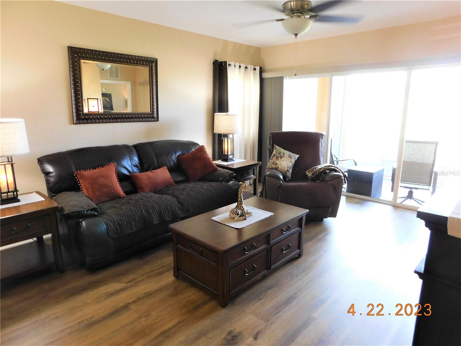 living area opens to the spacious lanai