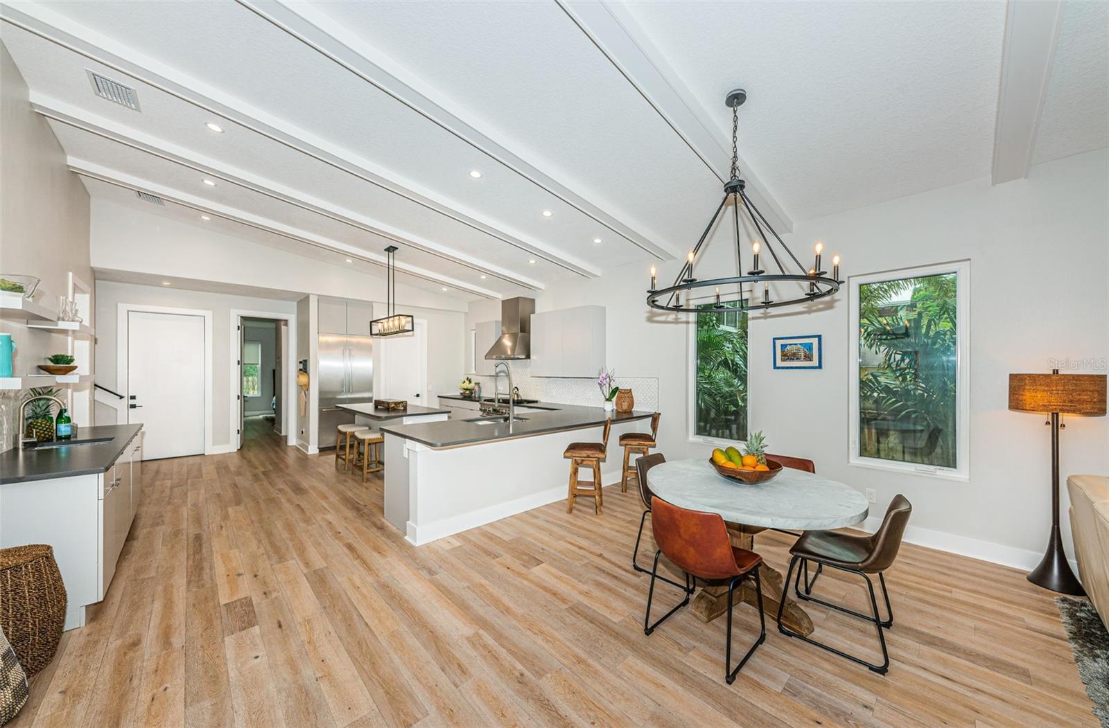 Dining and open kitchen.