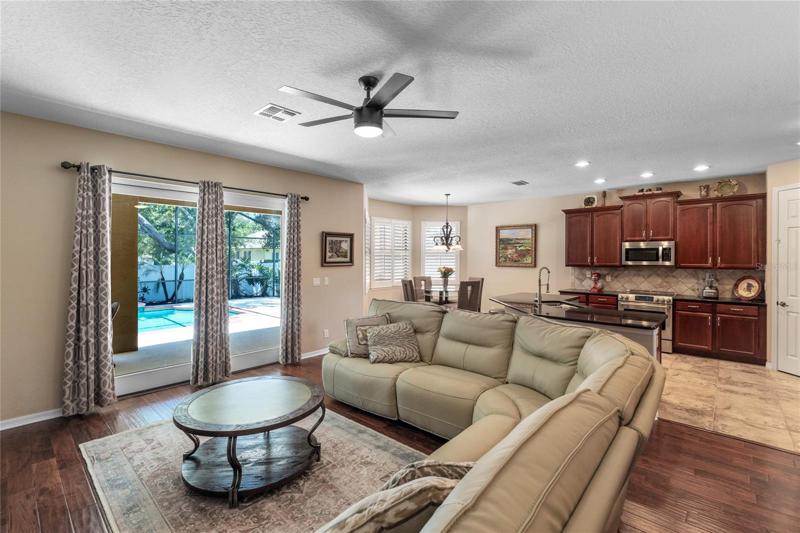 Family room and sliders