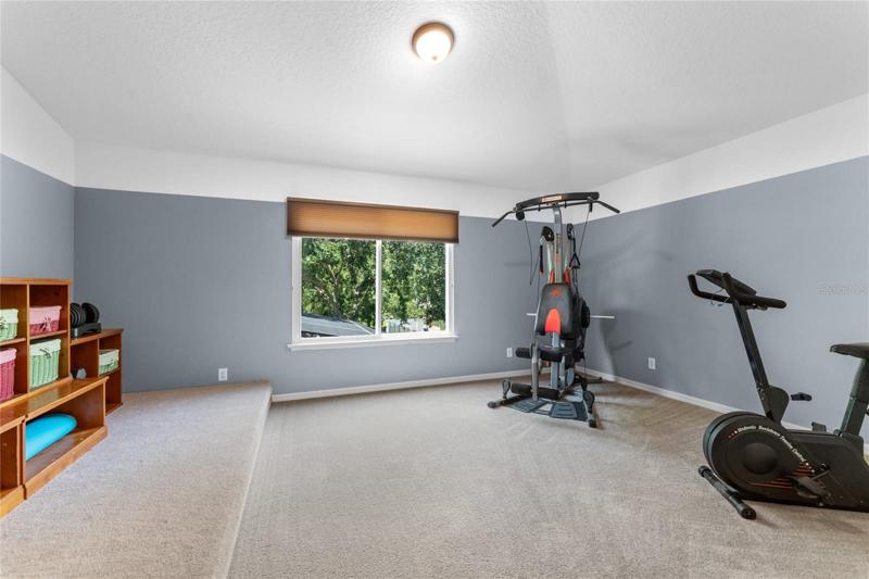 Bedroom 5 being used as workout room