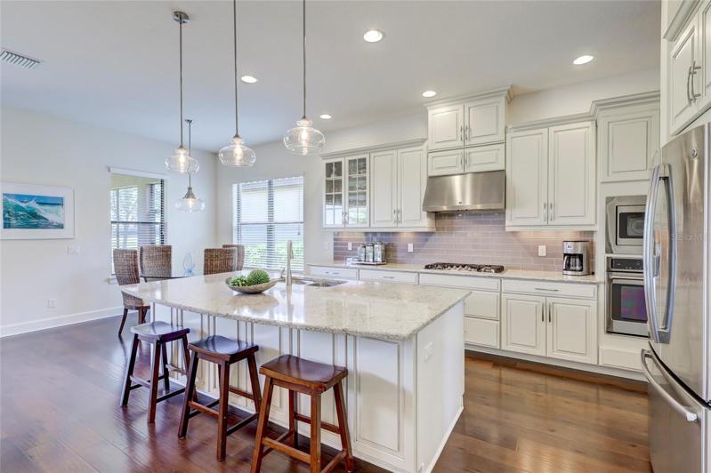 Cabinets below island siting