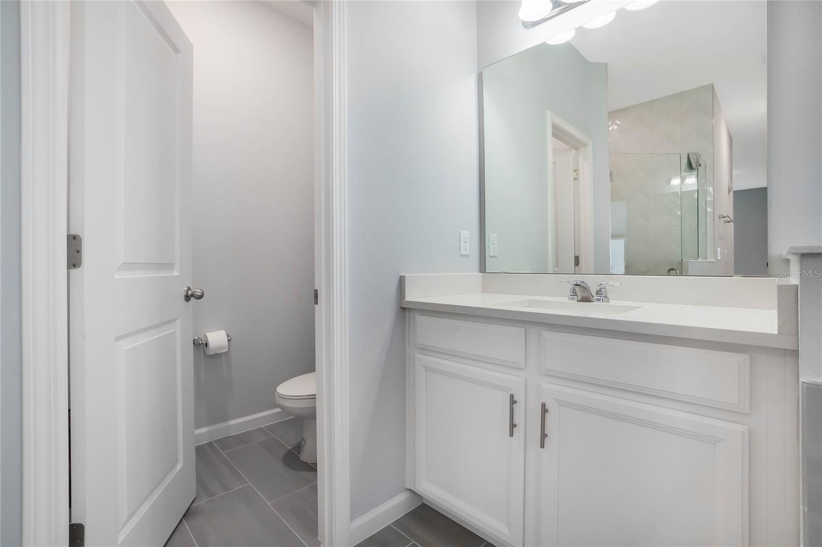 Vanity in master bathroom