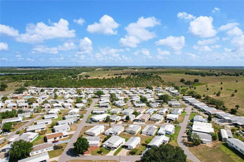 Aerial of the street and community
