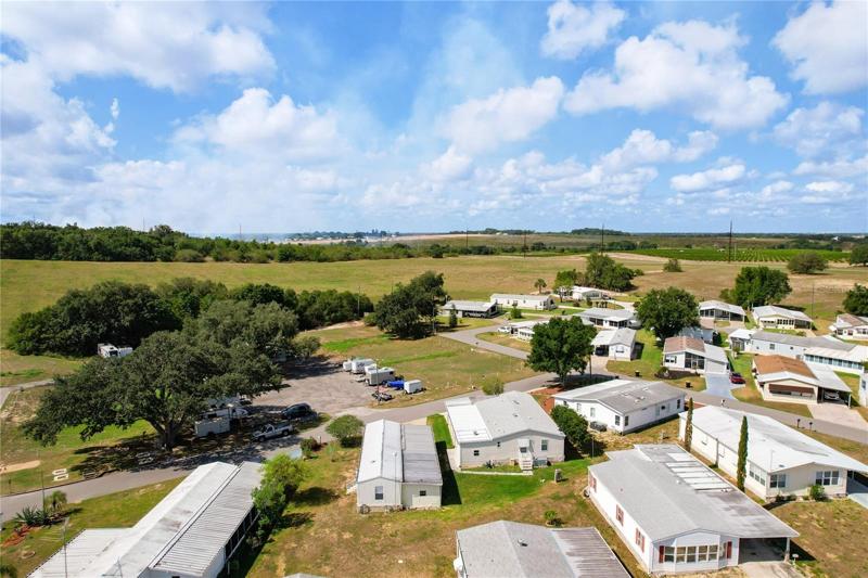 Aerial of the home and storage area