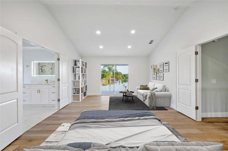 Staged master bedroom