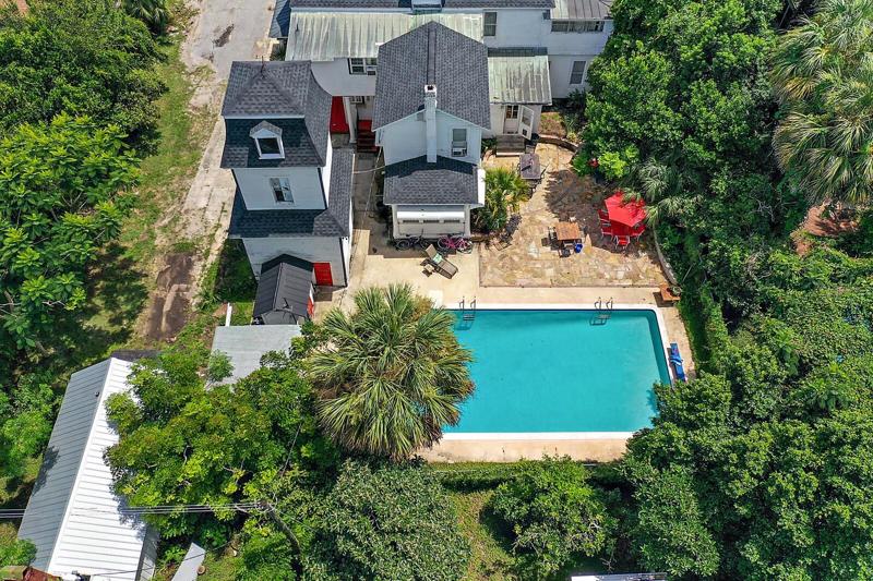 Aerial of Exterior of Back of Home