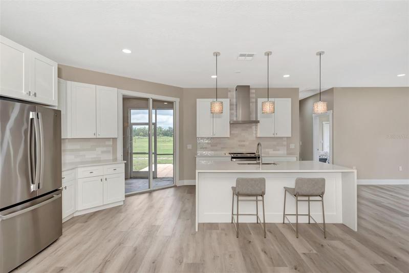 Kitchen with 8ft Slider to Lanai