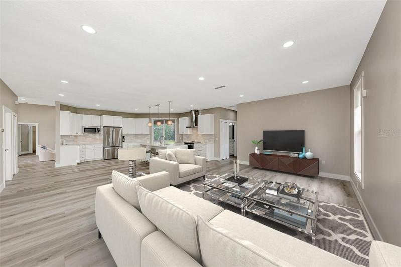 Virtually Staged Family Room
