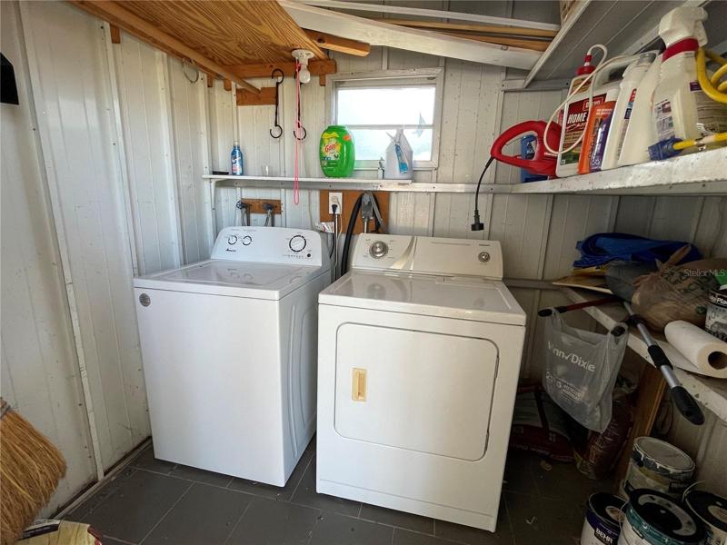 Laundry located in the Shed