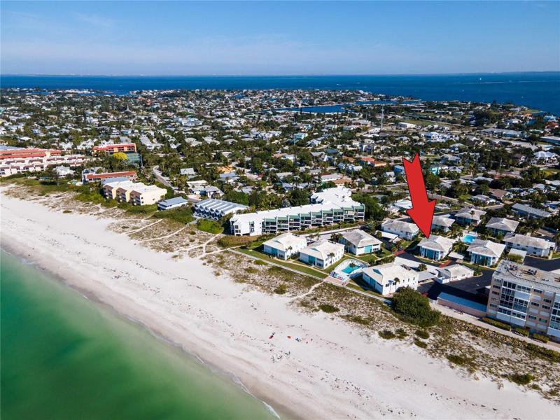 Aerial view of the condo building.
