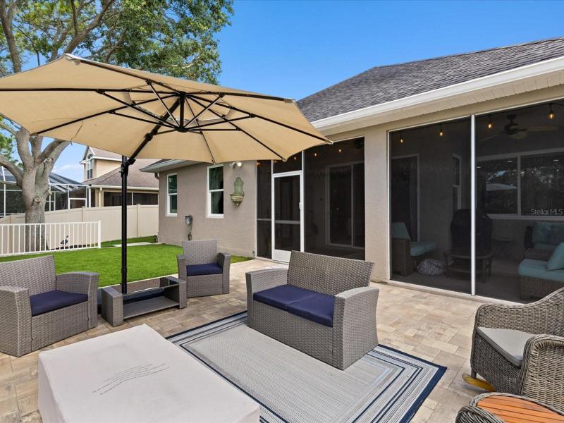 BACK LANAI WITH ARTIFICIAL TURF.