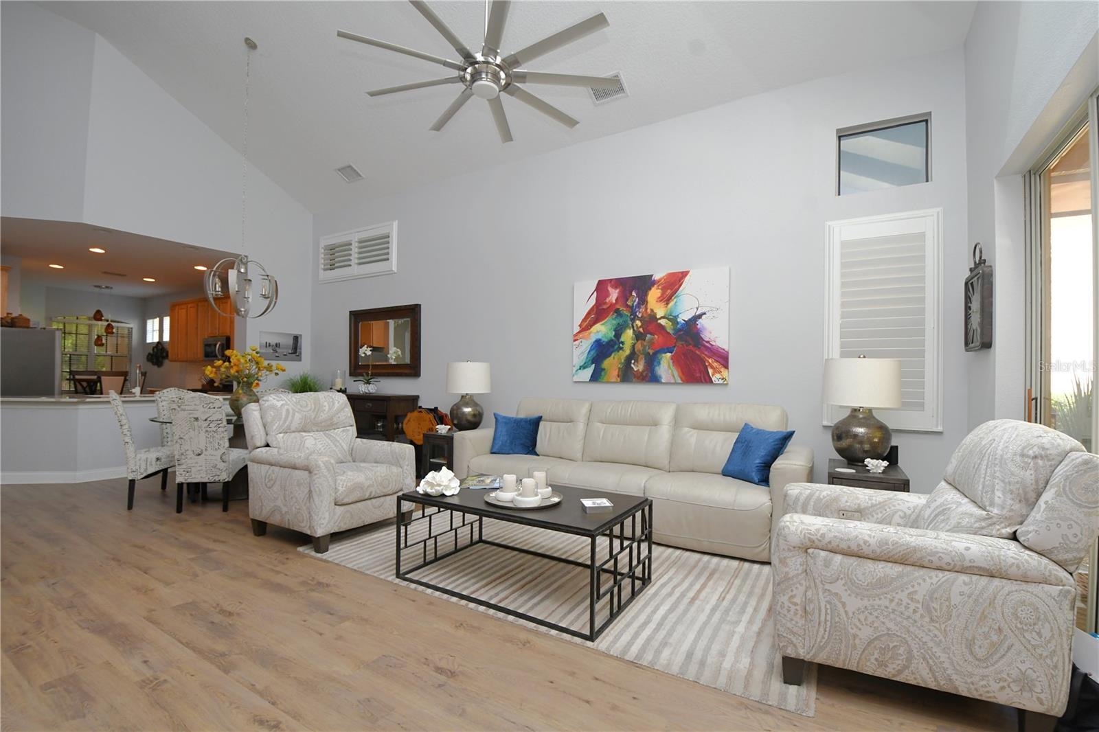 The open floor plan is ideal for entertaining and family gatherings.