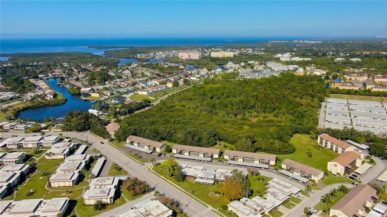 Aerial of Gulf Harbors and the Gulf of Mexico in the background