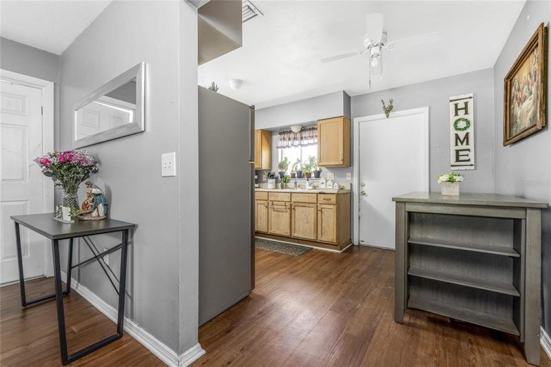 Looking into the kitchen