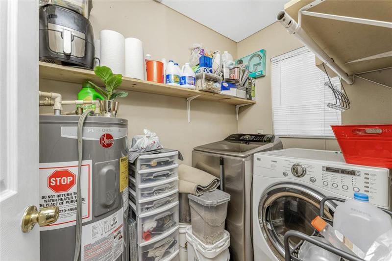 Utility room offers room for storage