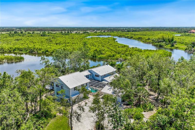 Aerial view of the property