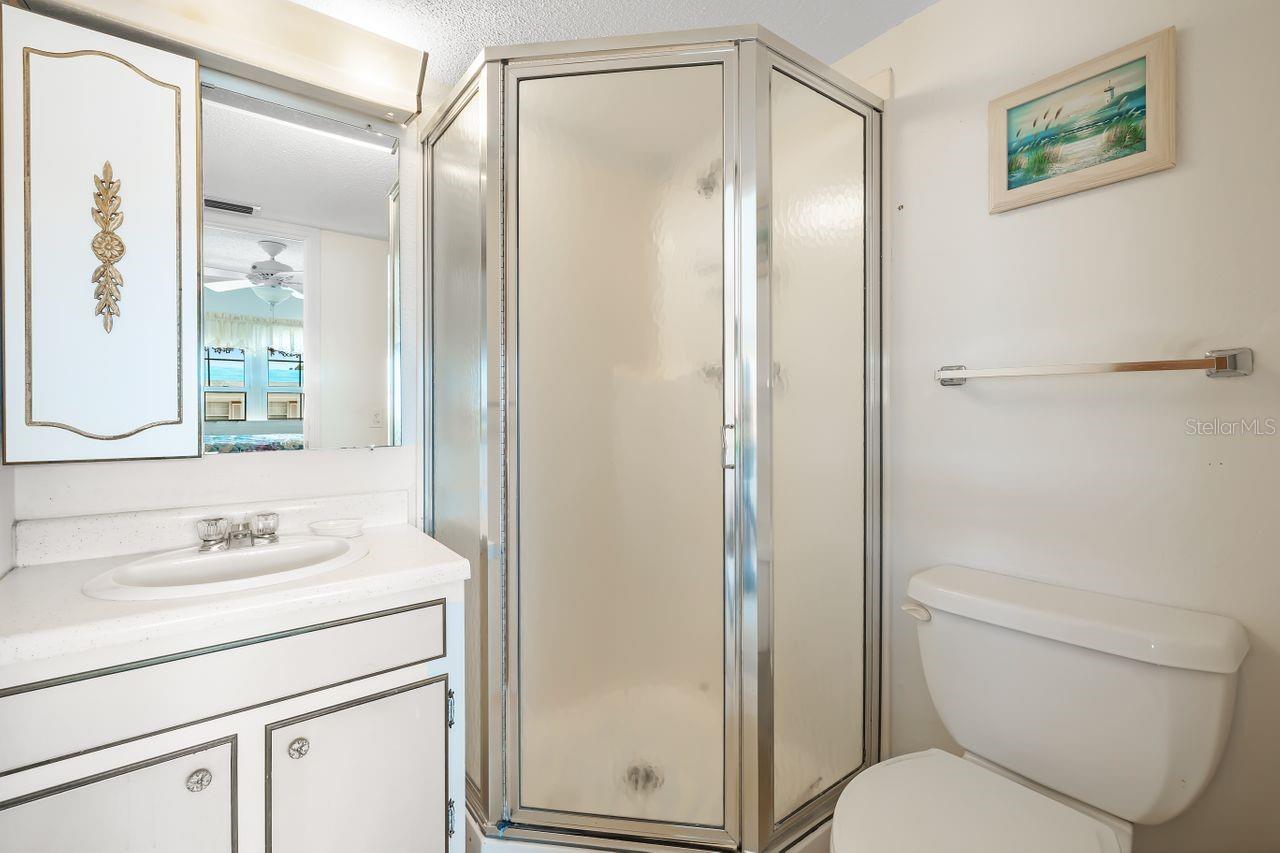 Master en-suite corner shower