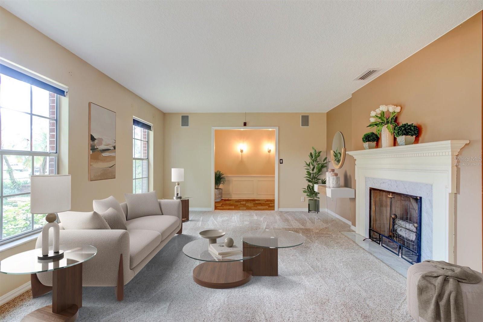Virtually Staged Living Room