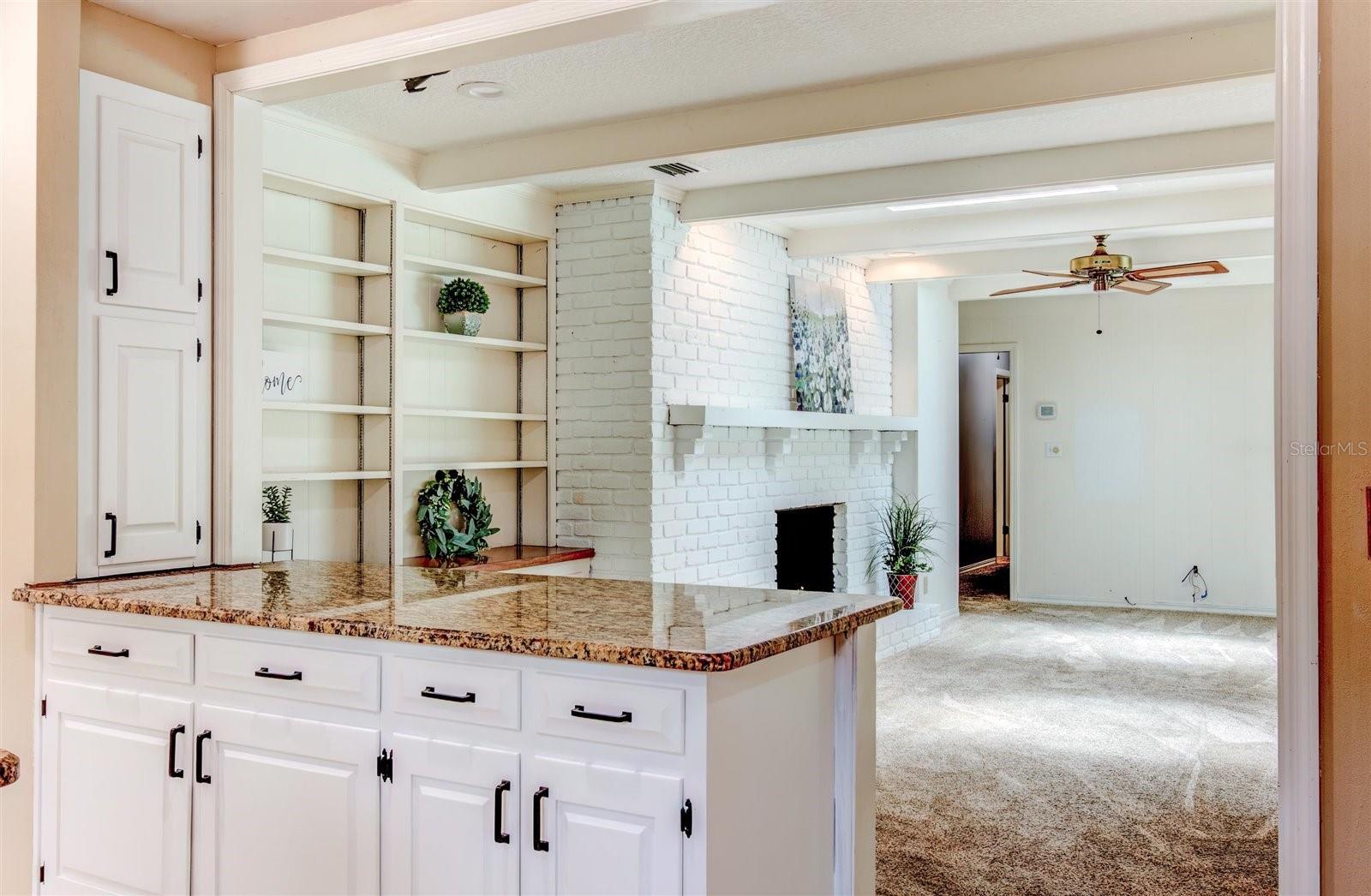 View from Kitchen to the Family Room