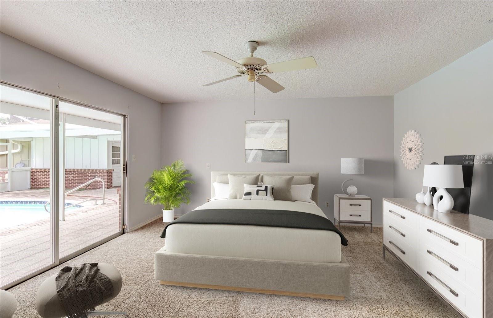 Virtually Staged Primary Bedroom