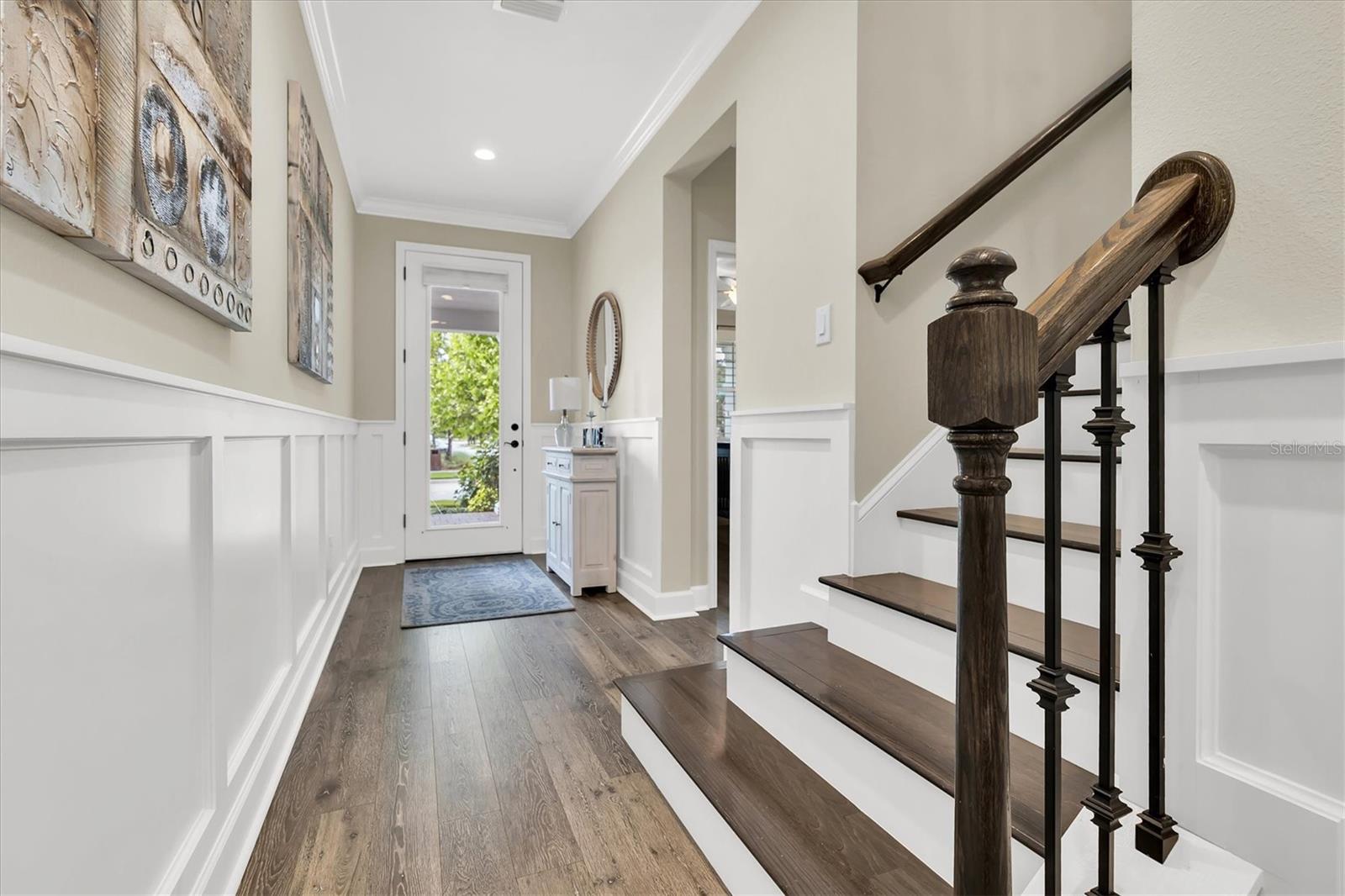 FOYER WITH BOARD &amp; BATTEN ACCENT &amp; CROWN MOLDING