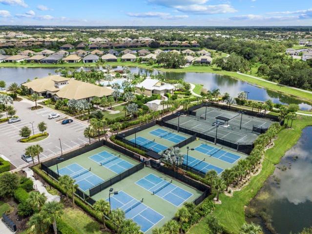 Bocce ball and tennis courts