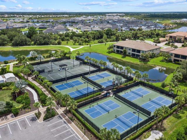 Bocce ball and tennis courts