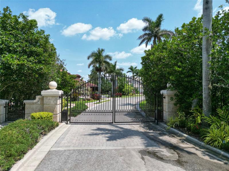 Gated entry to Hawk Island