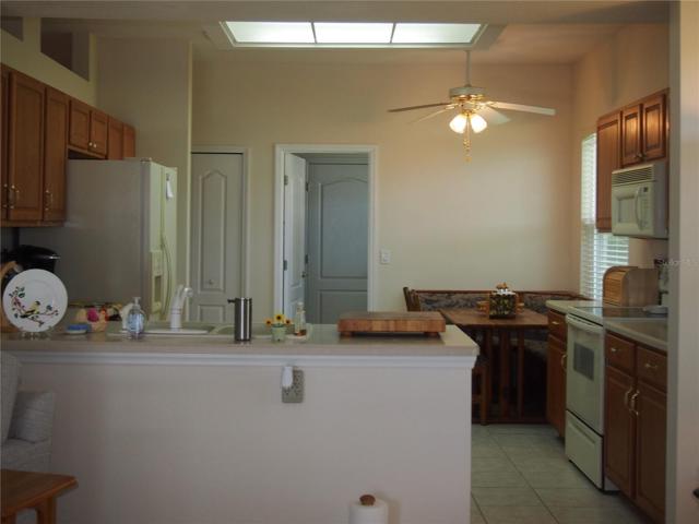 View into kitchen from family room