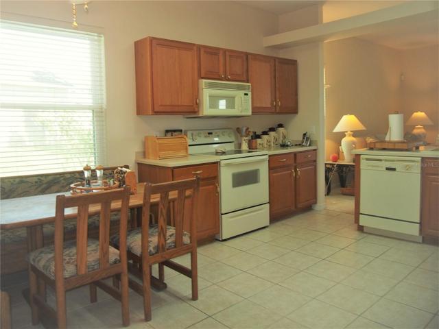 Kitchen has tile flooring