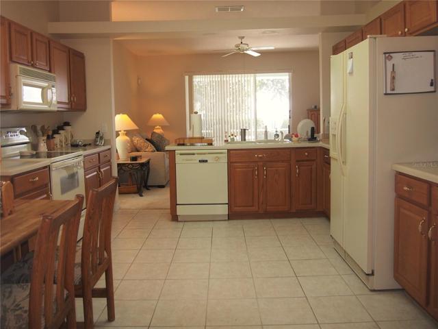 Kitchen opens to family room