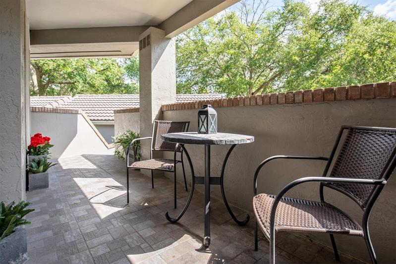 private 2nd story veranda area. Start your morning with tranquility and peace.