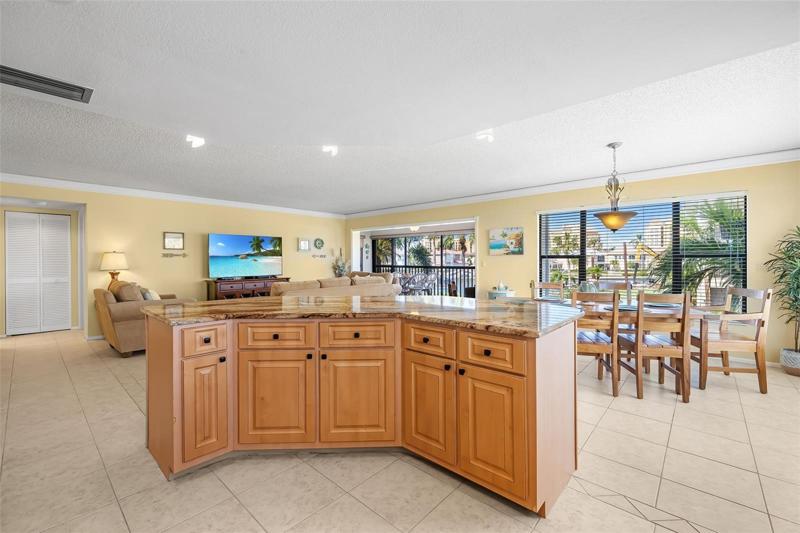 Kitchen Island with Granite.