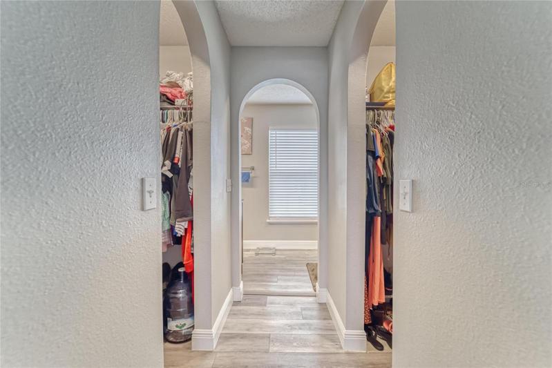 Side by side walkin closets