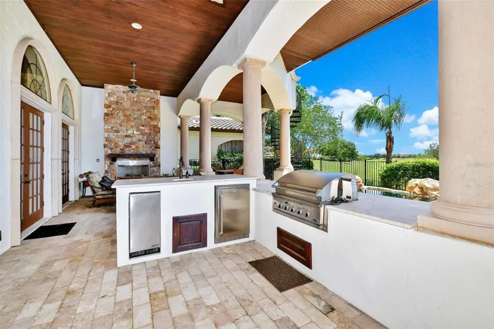 Incredible Poolside Covered Barbecue.