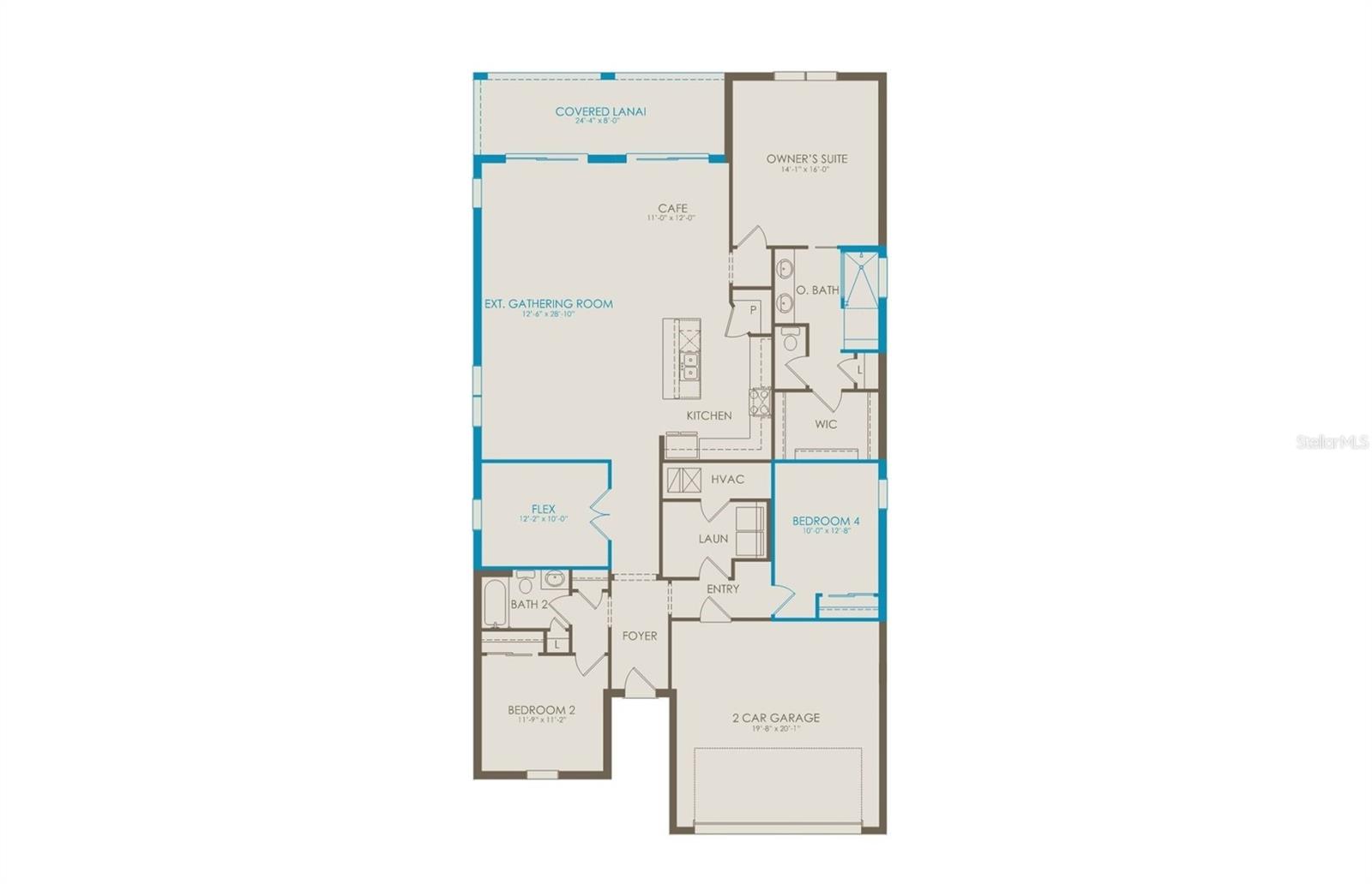 Floor plan configured with selected options