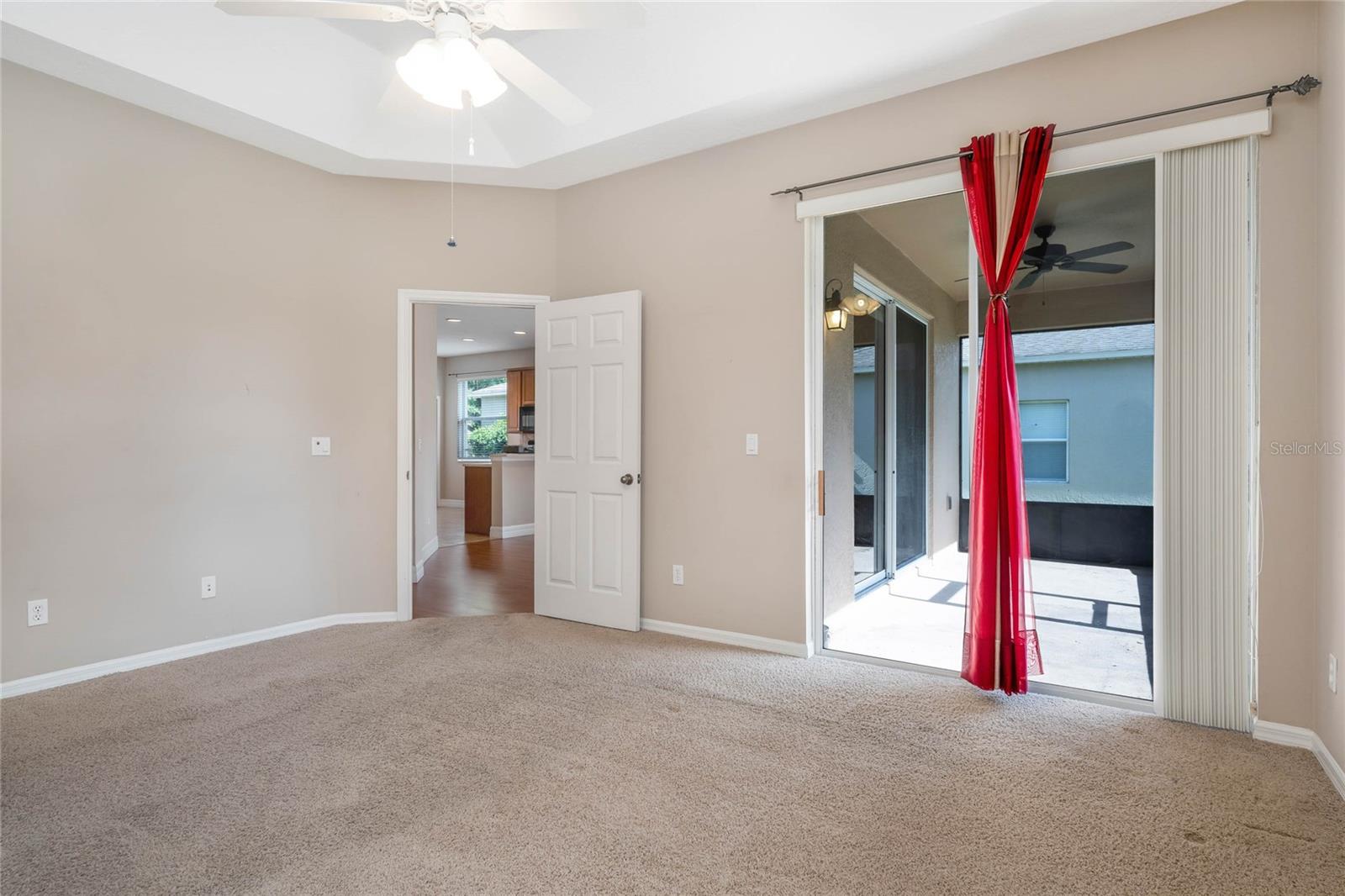 Master opens up to covered porch.