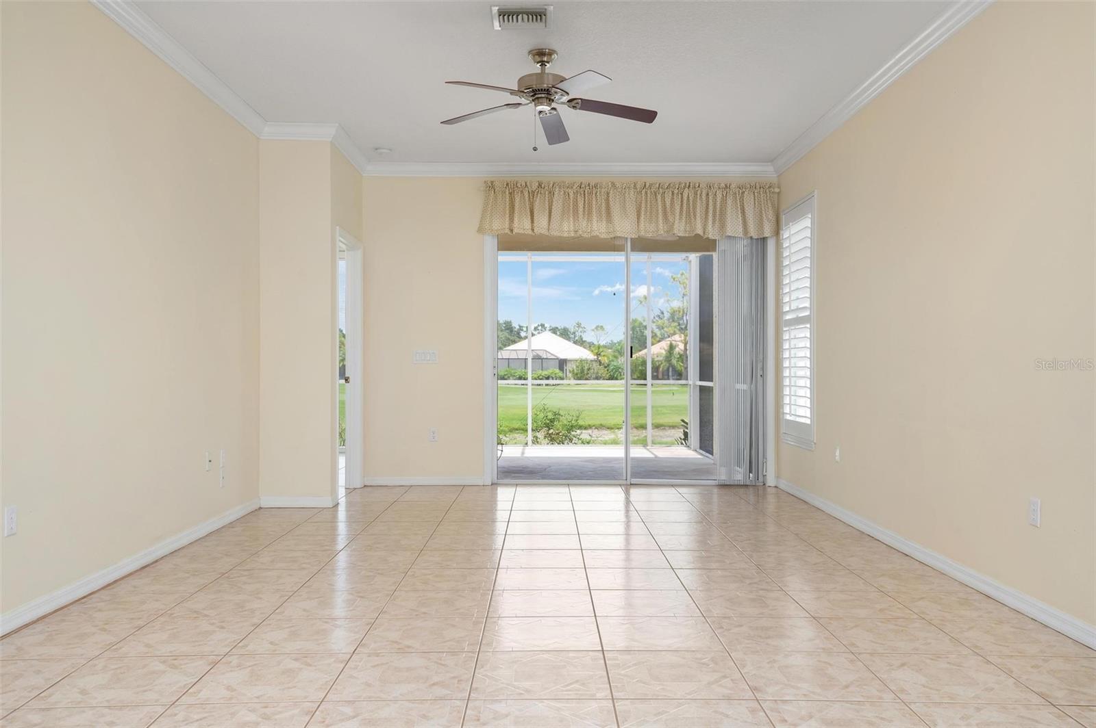 Great room with slider to lanai