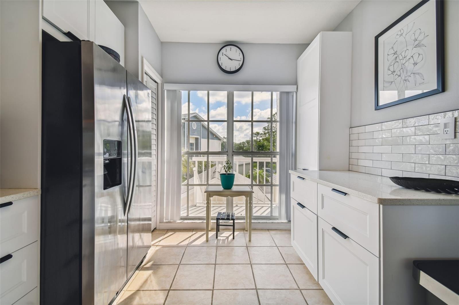 Ample kitchen space, with closet pantry